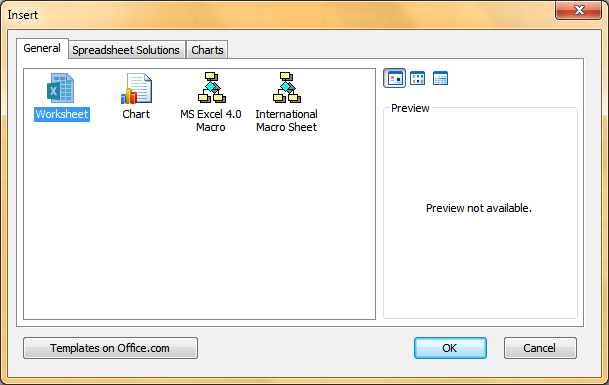 select worksheet